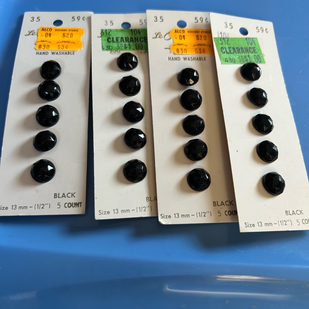 Vintage Le Chic Buttons. Black.